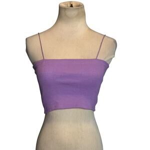 Miss Suney purple cropped fitted tank top cami size XS